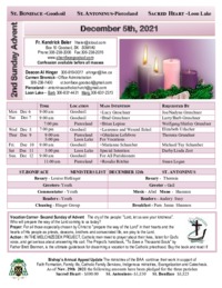 Dec. 5th - 2nd Sunday in Advent