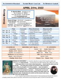 April 24th - 2nd Sunday of Easter