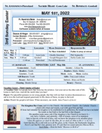 May 1 - 3rd Sunday of Easter