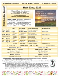 May 22nd - 6th Sunday of Easter
