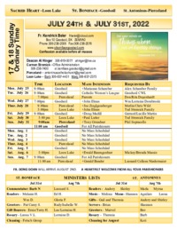July 24th and July 31st 
