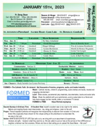 Jan 15 - 2nd Sunday of Ordinary Time