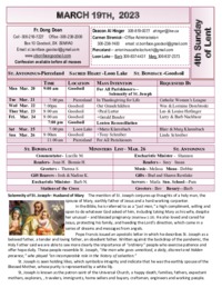 4th Sunday of Lent - March 19th