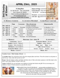 April 23 - 3rd Sunday of Easter