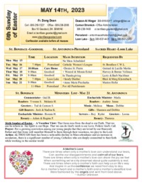 May 14th - 6th Sunday of Easter