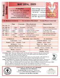May 28th Pentecost Sunday