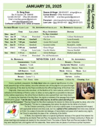 Jan 26 -3rd Sun Ord Time