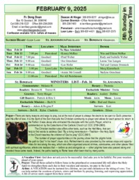 Feb 9 - 5th Sunday Ordinary Time