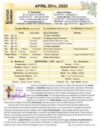April 20 - Easter Sunday
